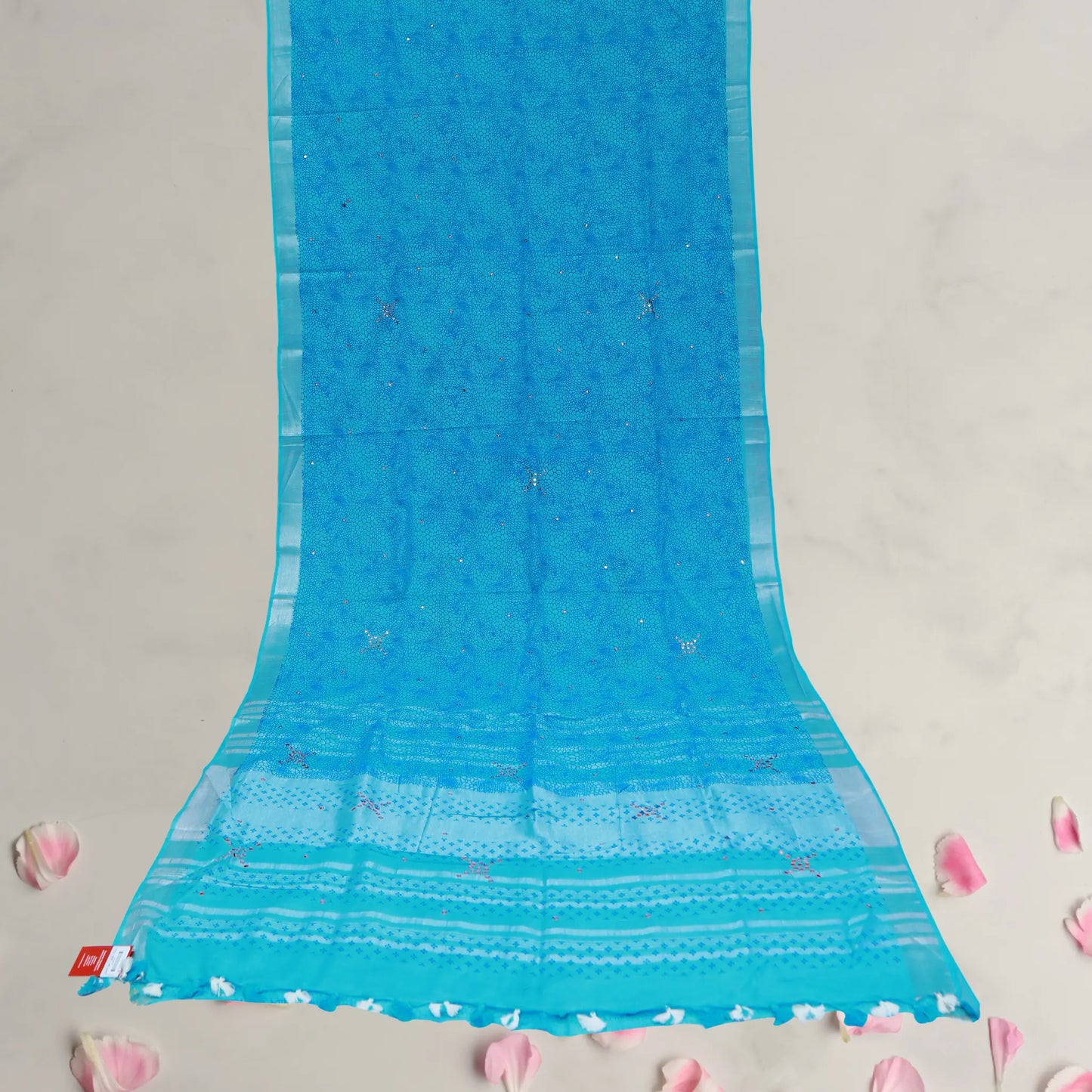 Blue Cotton Mirror Work Saree | Saree 12