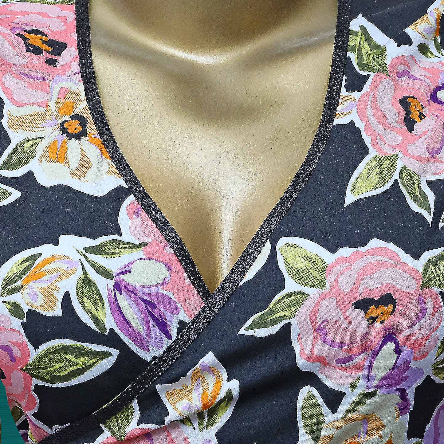 Long sleeves Conservative Dress, Flower Print Frill Dress