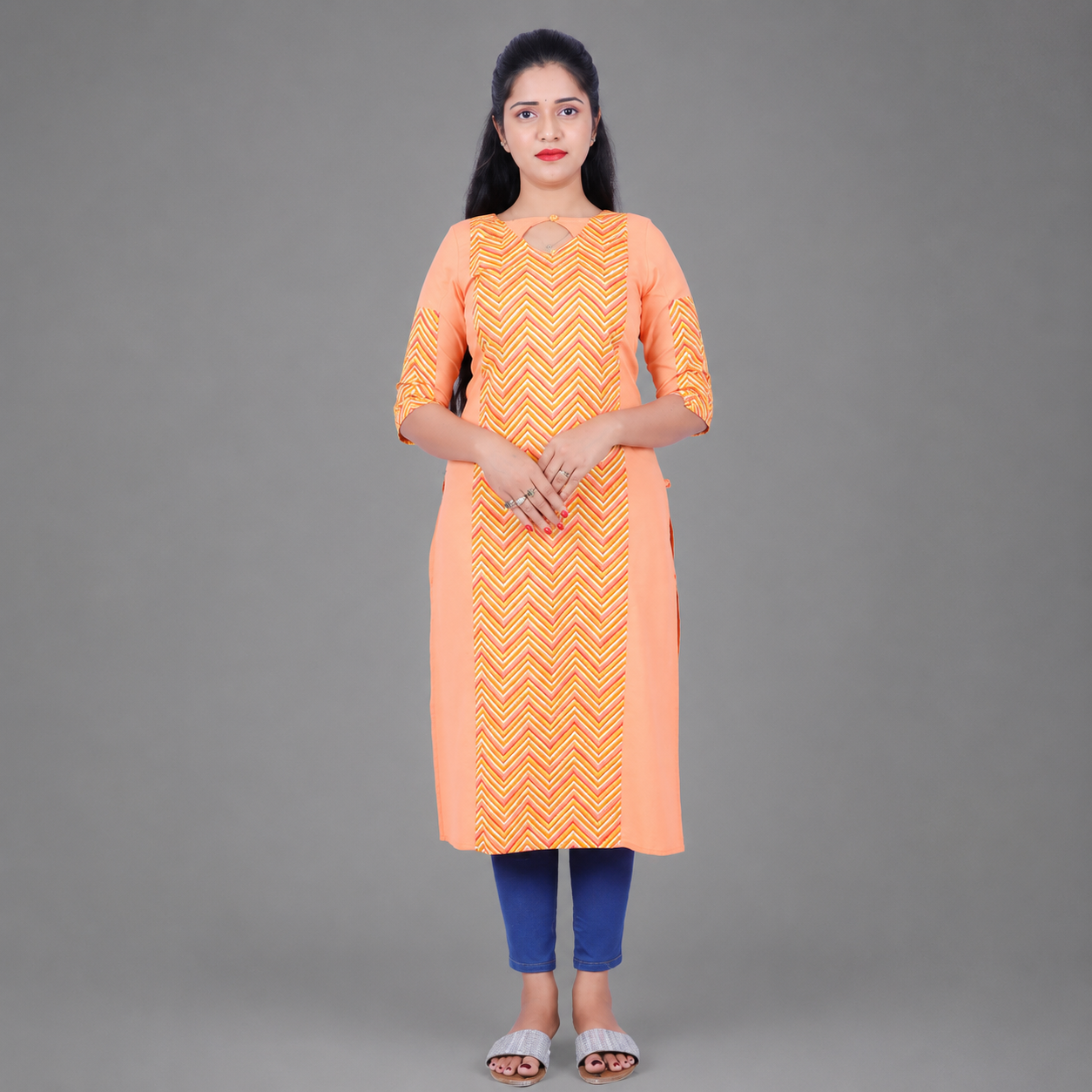 Women Abstract Print Straight Kurta | S3X218