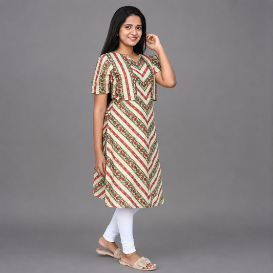 Women Color block Straight Kurta | S3K735