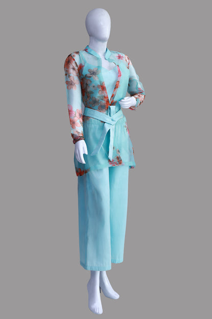 Shrug Top & Pant Three Pic Set Organza Fabric | S3STP1018 |
