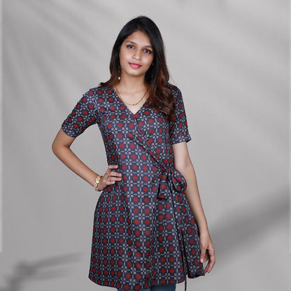 Ash printed short kurti