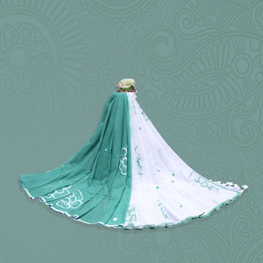 Mul Cotton Hand Painted Saree