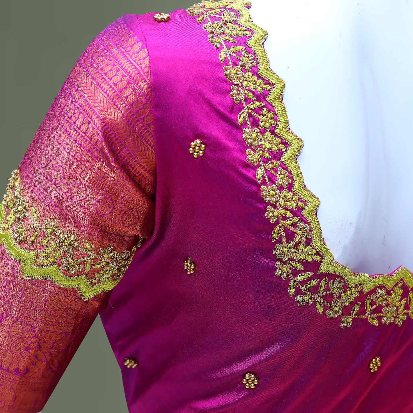Pink Maggam Work Blouse
