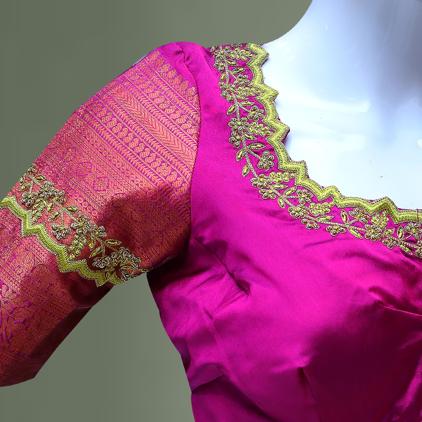 Pink Maggam Work Blouse