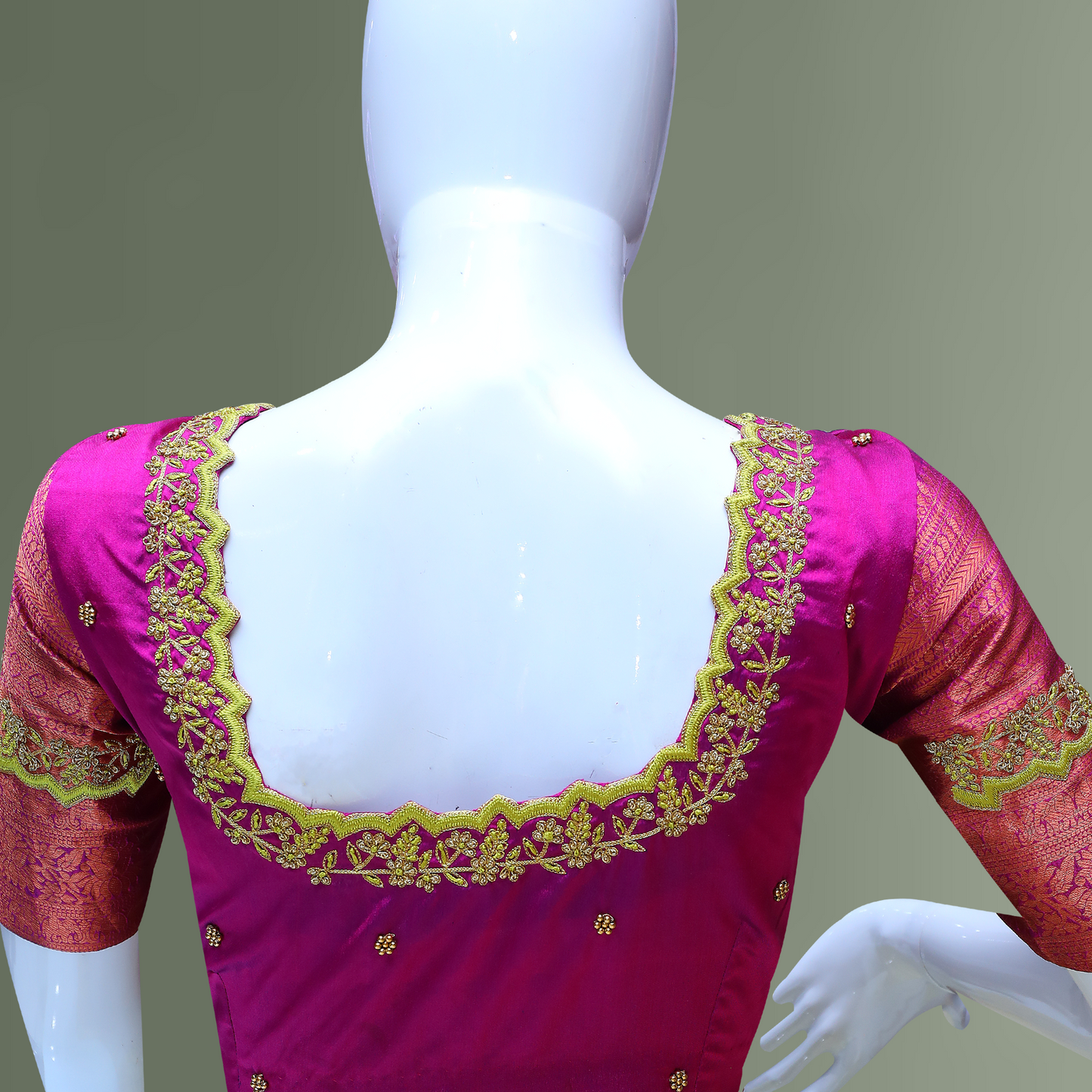Pink Maggam Work Blouse