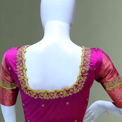 Pink Maggam Work Blouse