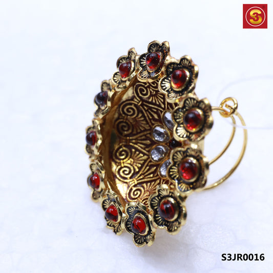 Peach Meenakari Ring (S3JR0016)