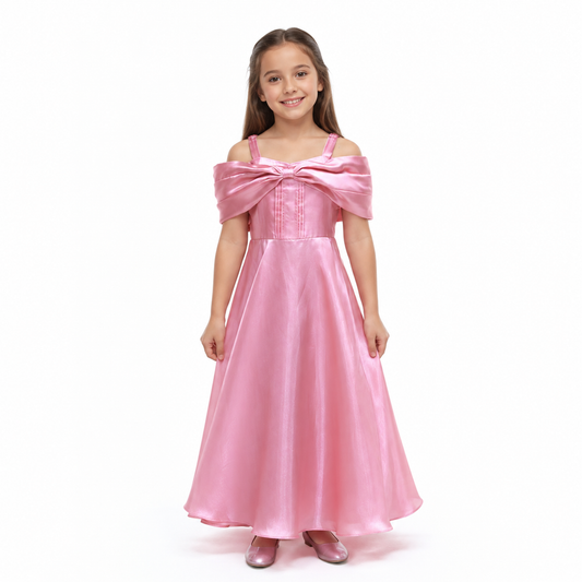 pink satin gown