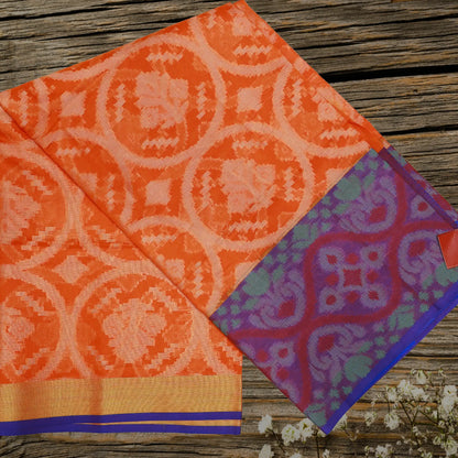 Orange and Blue Kota Silk Saree || Silk Saree