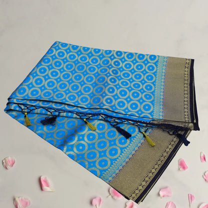 Blue and Gold Fancy Saree | Saree 2