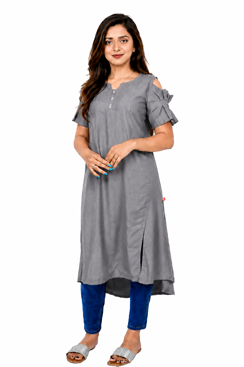 Women’s Self Design High-Low Kurta – Contemporary Ethnic Elegance | S3K276