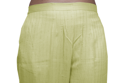 Regular Fit Women Yellow, Light Green Cotton Blend Trousers | S3YP781
