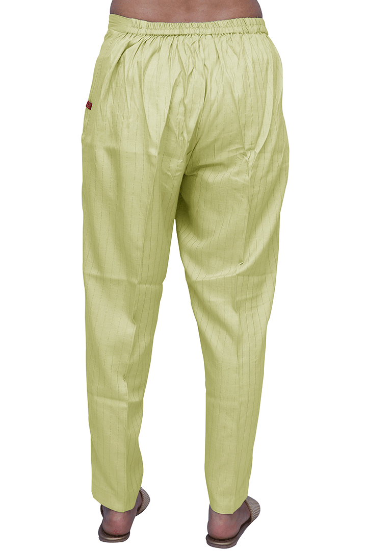 Regular Fit Women Yellow, Light Green Cotton Blend Trousers | S3YP781
