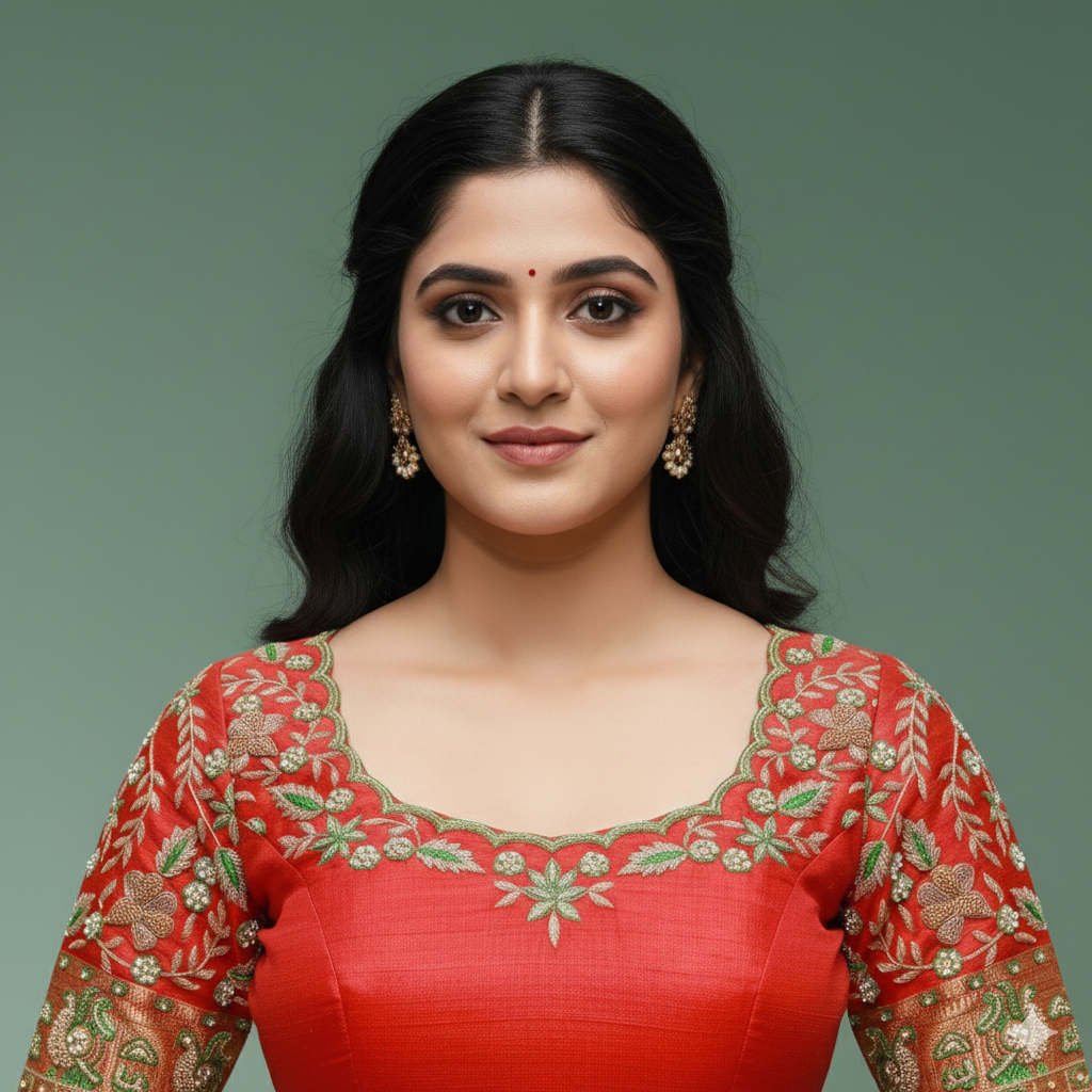 Red Maggam work Blouse