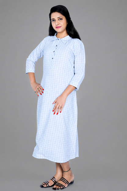 Women Checkered A-line Kurta | S3K043