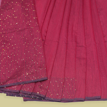 Cotton Silk Sequence Waving Saree