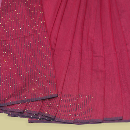 Cotton Silk Sequence Waving Saree