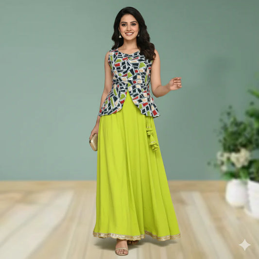 lime green Lehenga Choli