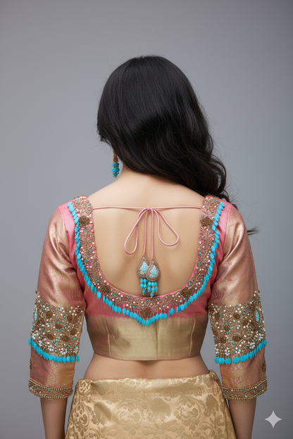 Heavy Maggam Work Wedding Pattu Blouse  | S3MB10