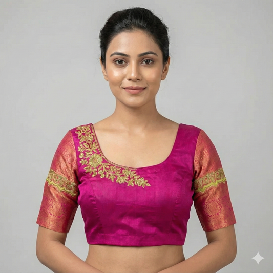 Pink Maggam Work Blouses & Western Wear for Women