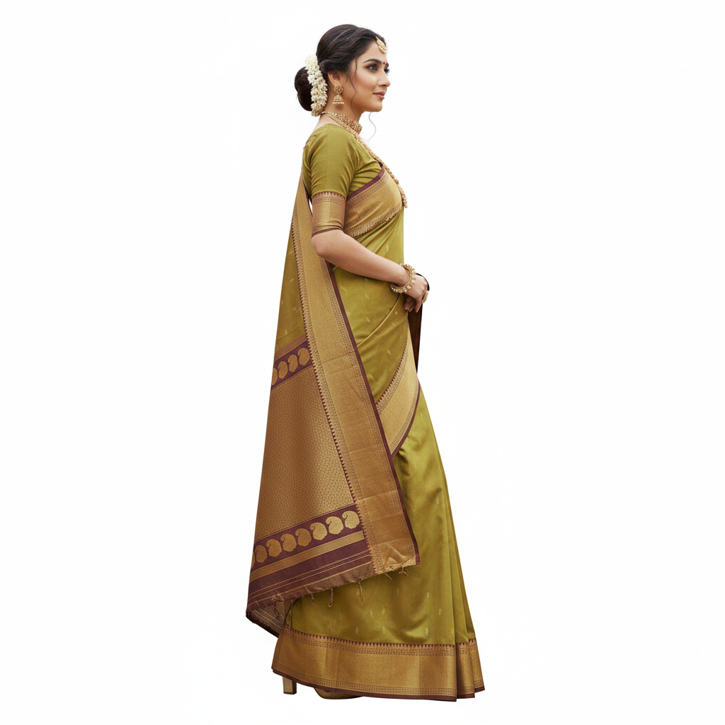 Dark Burgundy Color Gadwal Saree | Gadwal3