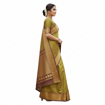 Dark Burgundy Color Gadwal Saree | Gadwal3