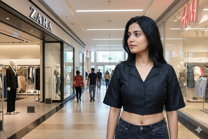 Black Solid Collared neck Blouse | S3B1179