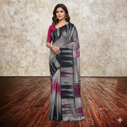 Red and White Handloom Saree – Timeless Bengali Style