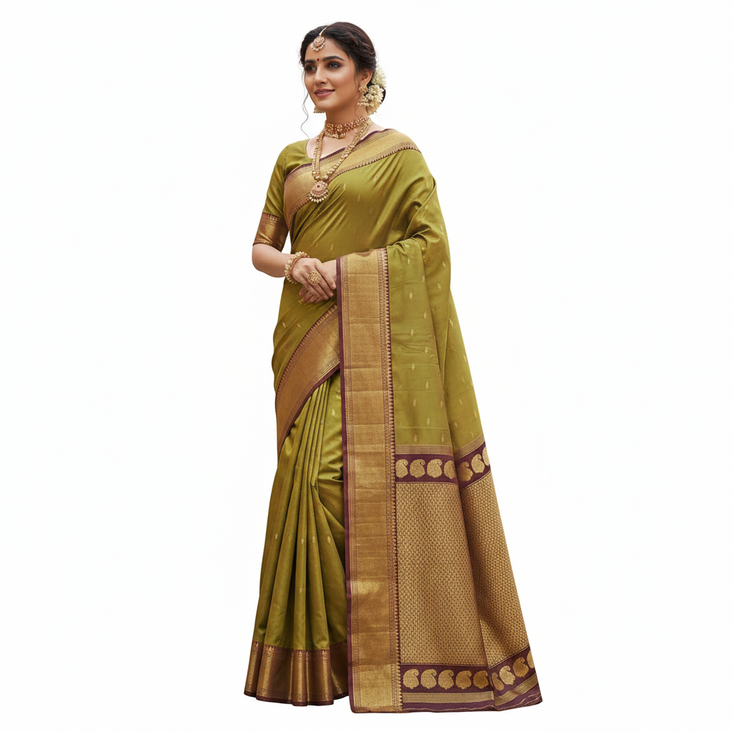 Dark Burgundy Color Gadwal Saree | Gadwal3