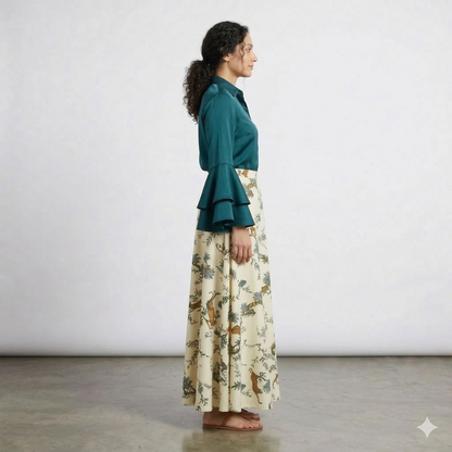 Rayon Digital Printed Croptop & Skirt | Digital Printed