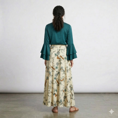 Rayon Digital Printed Croptop & Skirt | Digital Printed