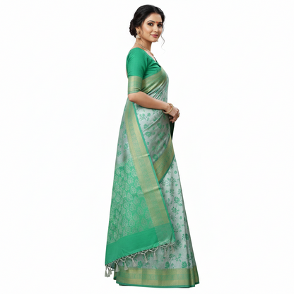 Block Blue and Gold Color Fancy Saree | Saree 1