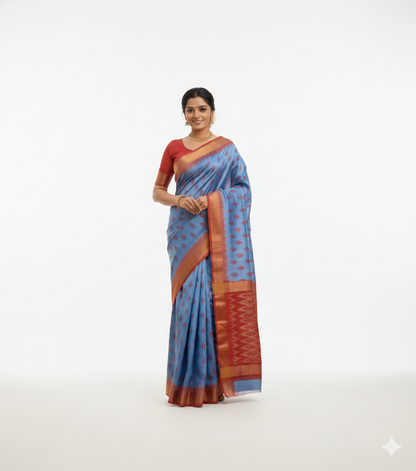 Violet and abd Red Handloom Pattu Saree | Saree 18