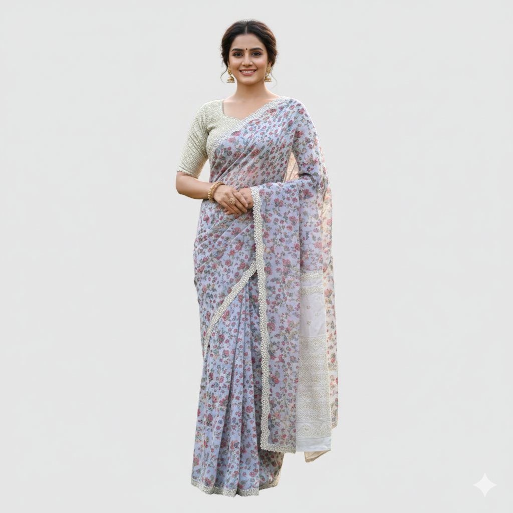 Elegant Georgette Embroidered Saree – Shop Now