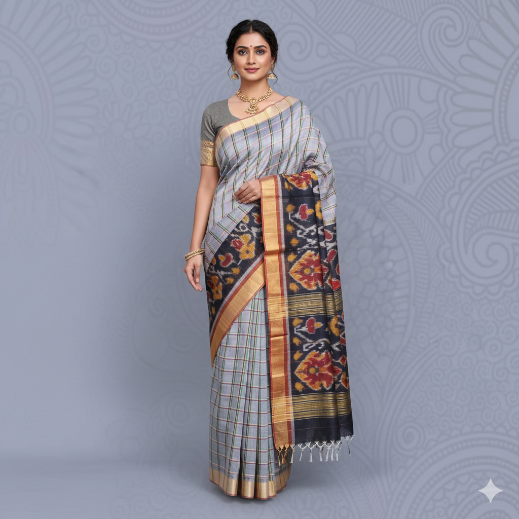 Ikkat Multi Color Saree