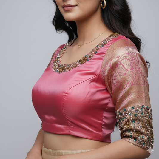 Heavy Maggam Work Wedding Pattu Blouse  | S3MB10