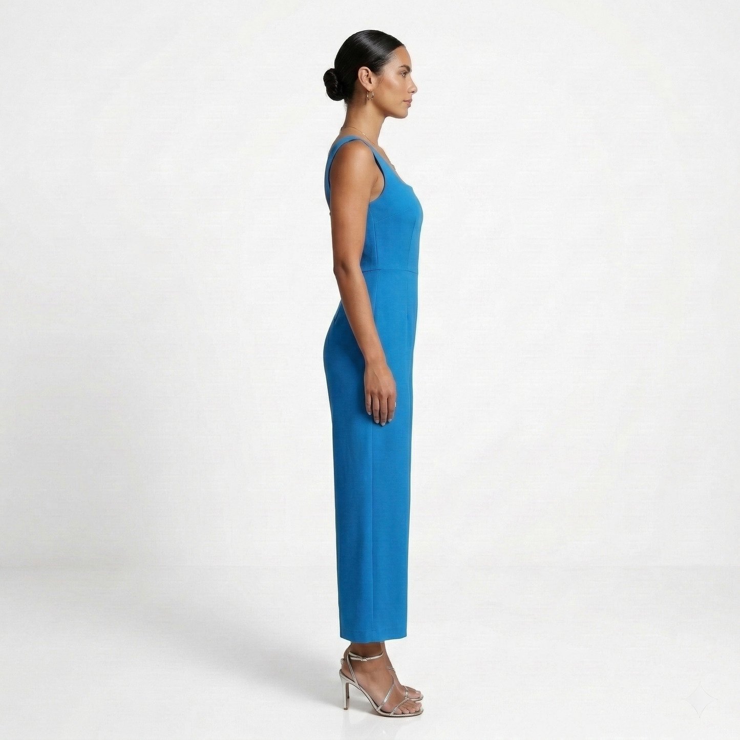 Blue Solid Sleeveless Jumpsuit | Blue Jumpsuit