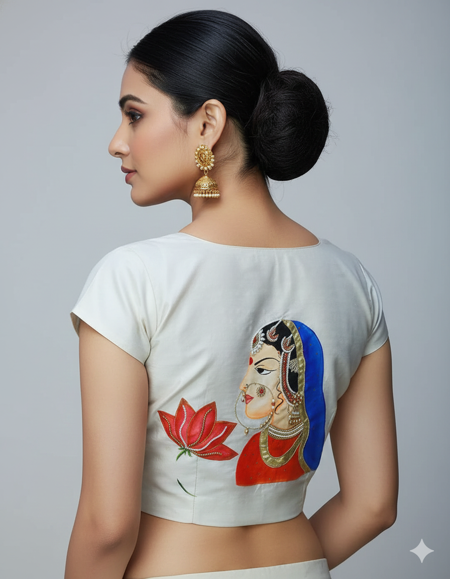 Tanjore Art Handpainted Blouse | S3MB59