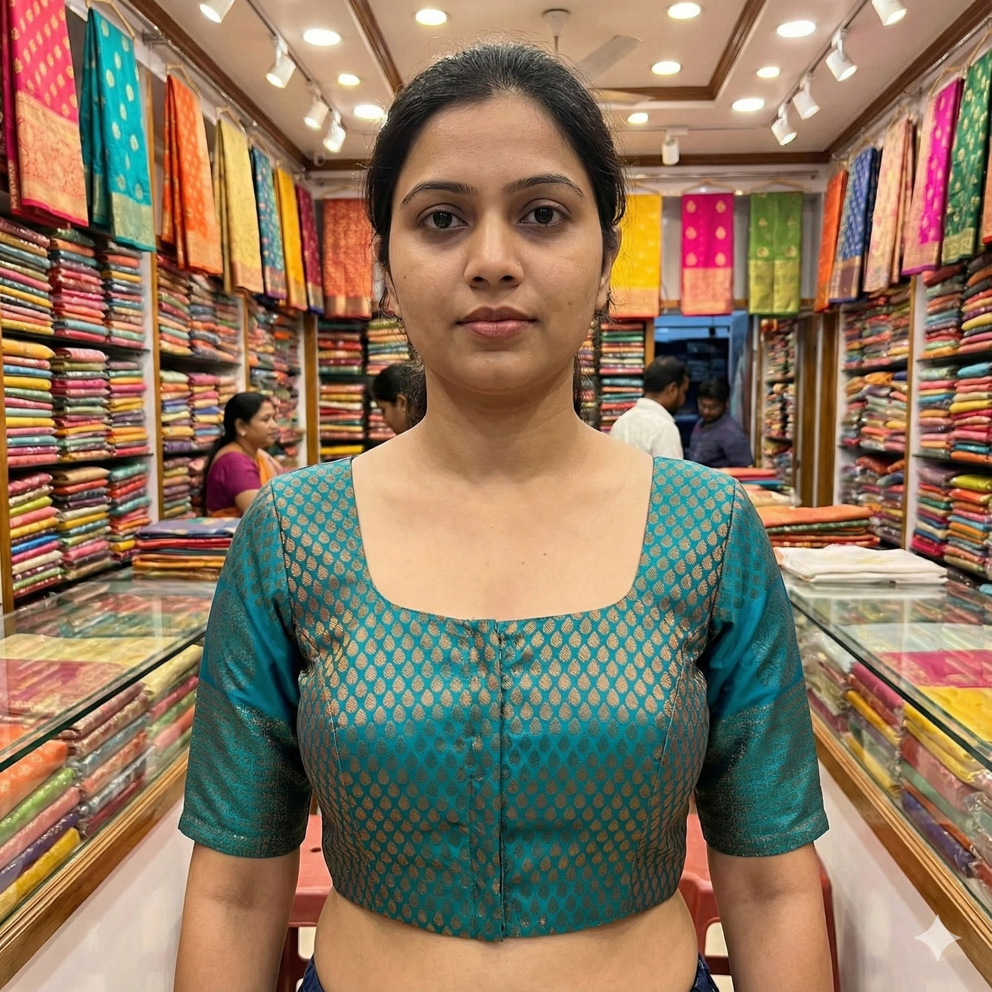 Green Pattu ready made Blouse | Green