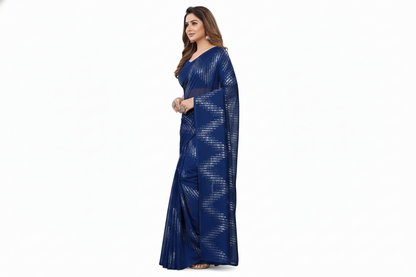 Georgette Sequin Saree – Lightweight Glamour, Timeless Shine