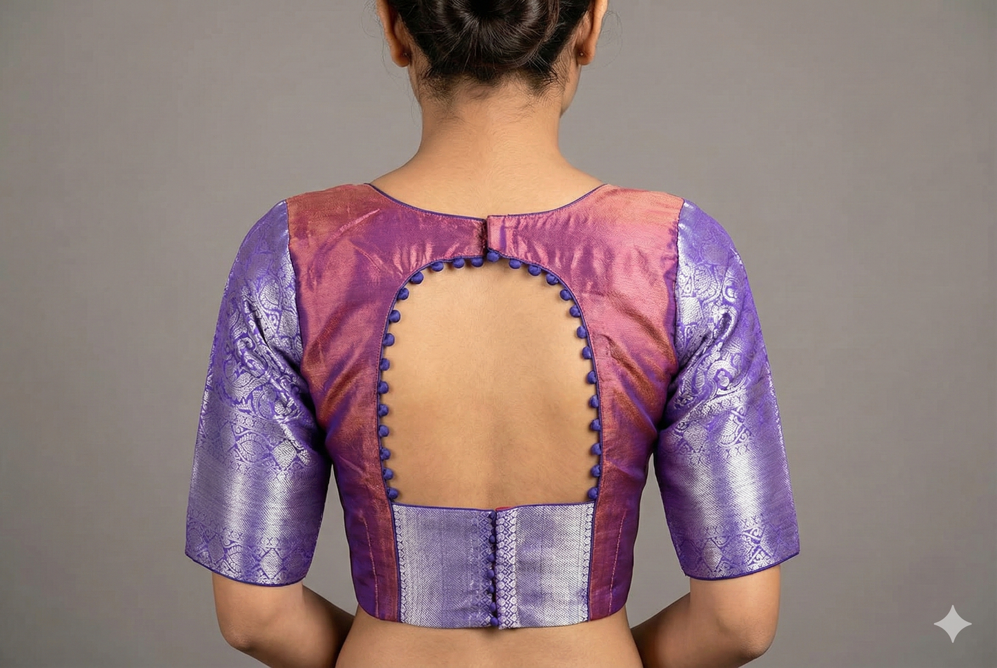 Purple & Maroon Pattu Blouse | Purple Pattu Blouse