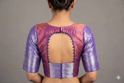 Purple & Maroon Pattu Blouse | Purple Pattu Blouse