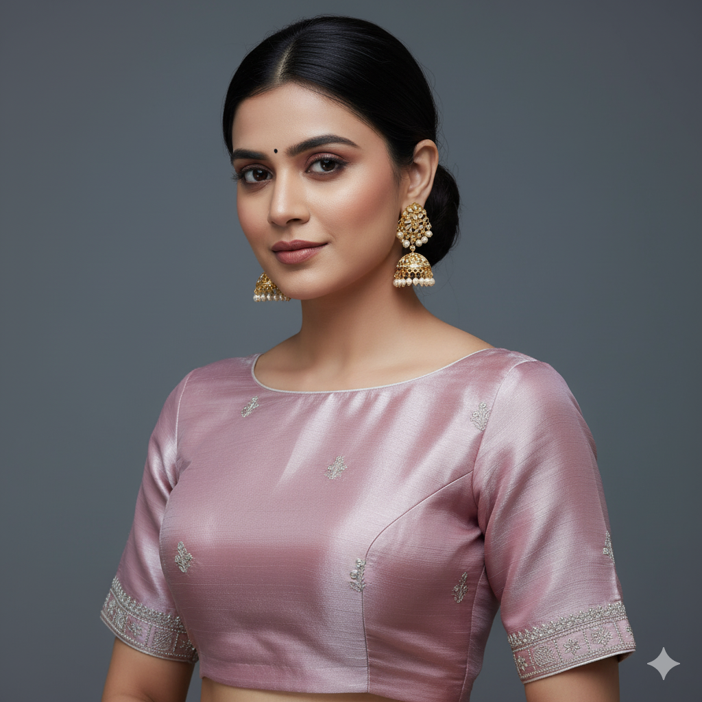 Women Boat Neck Half Sleeve Blouse