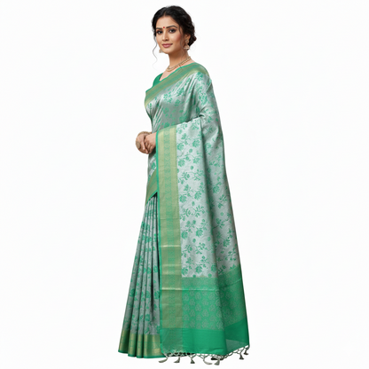 Block Blue and Gold Color Fancy Saree | Saree 1