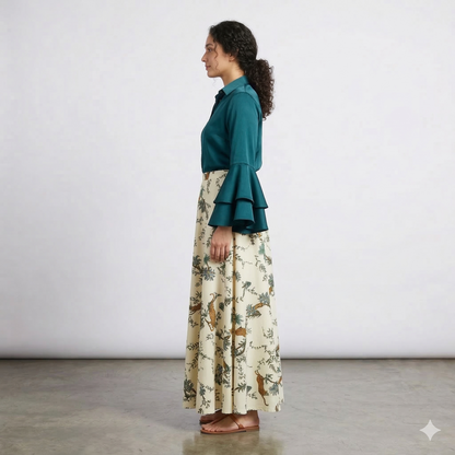 Rayon Digital Printed Croptop & Skirt | Digital Printed