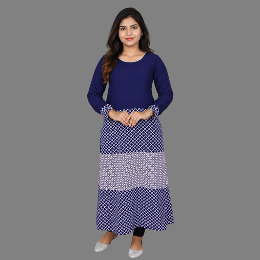 Blue Thread Work Kurti
