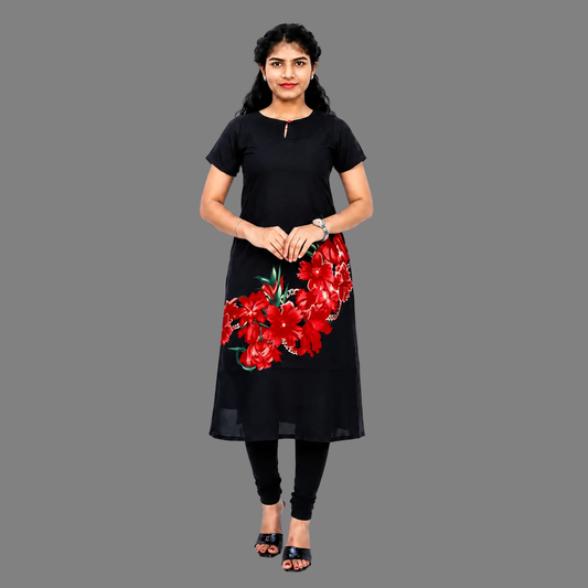 Women Printed black Kurta | S3K390