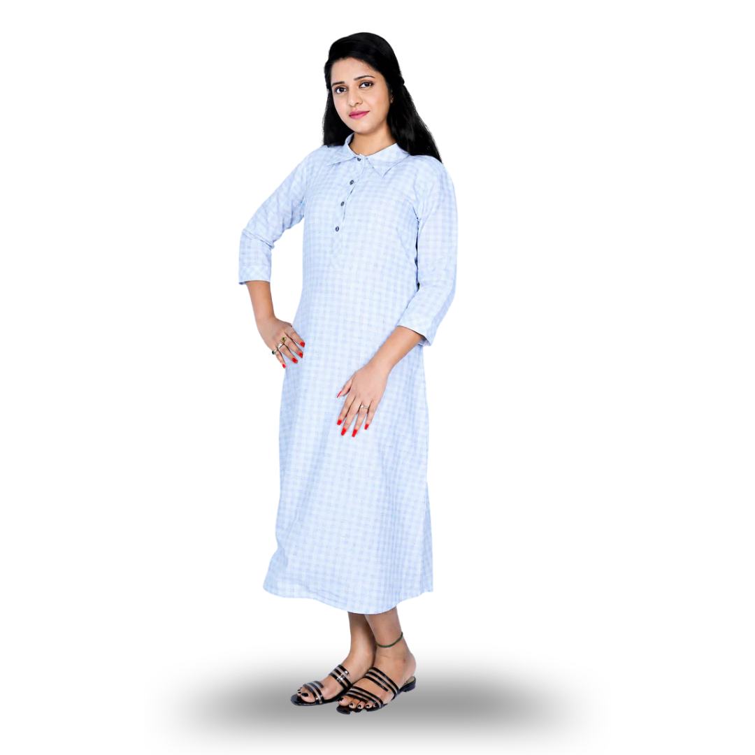 Women Checkered A-line Kurta | S3K043