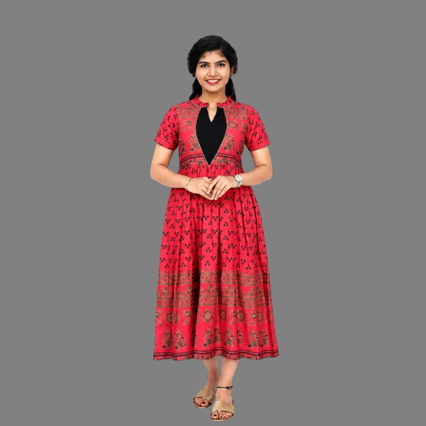 Women Floral Print Anarkali Kurta